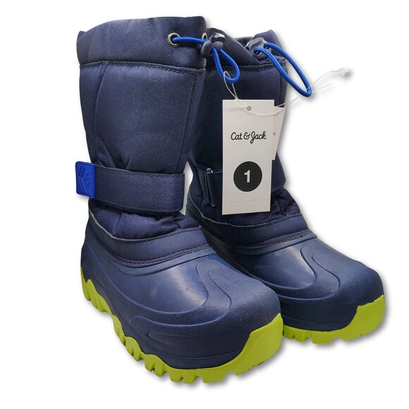 Cat & Jack Boys Winter Snow Boots Size 1 NWT - Picture 1 of 5